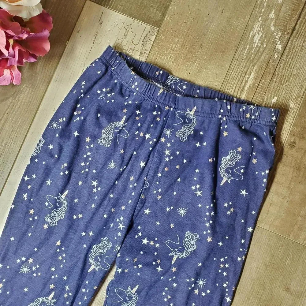 Children's Place Size 14 Blue White Gold Unicorn Leggings Casual Pants PJs